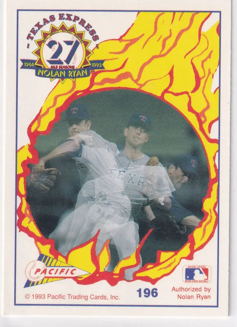 1993 PACIFIC #196 NOLAN RYAN NOLAN IN MOTION- TEXAS RANGER - Baseball Card Single