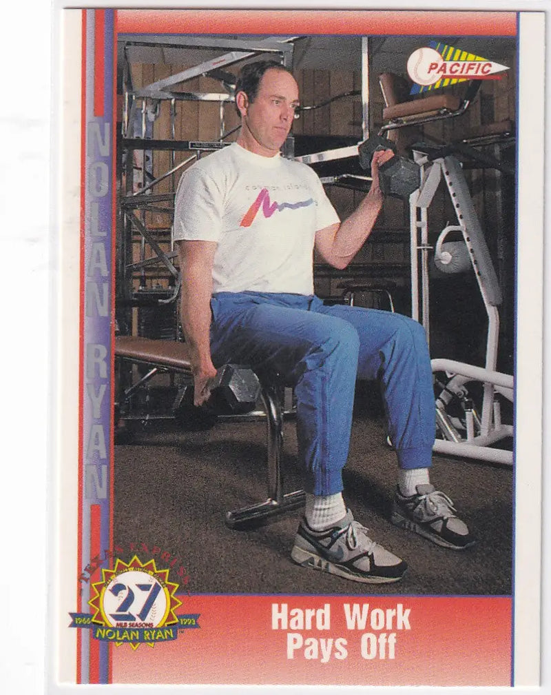 1993 PACIFIC #207 NOLAN RYAN HARD WORK PAYS OFF- TEXAS RANGERS - Baseball Card Single