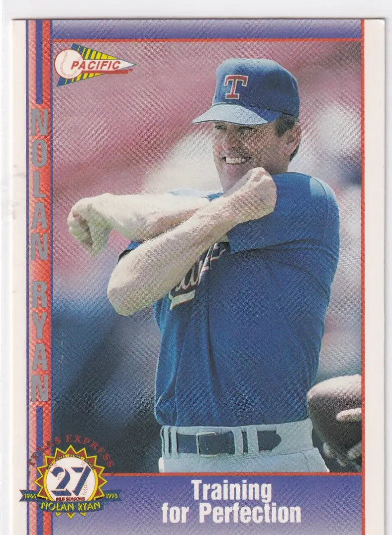 1993 PACIFIC #212 NOLAN RYAN TRAINING FOR PERFECTION- TEXAS RANGERS - Baseball Card Single
