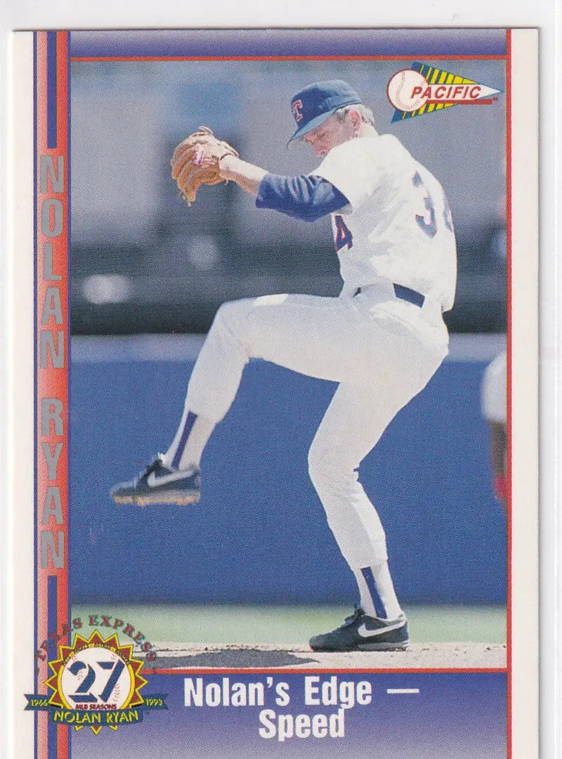 1993 PACIFIC #213 NOLAN RYAN EDGE SPEED- TEXAS RANGERS - Baseball Card Single