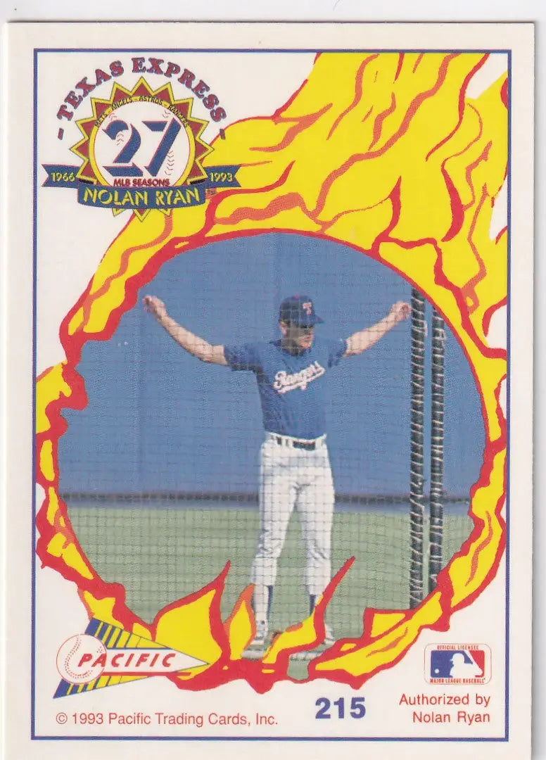 1993 PACIFIC #215 NOLAN RYAN ANOTHERS DAY WORK- TEXAS RANGERS - Baseball Card Single