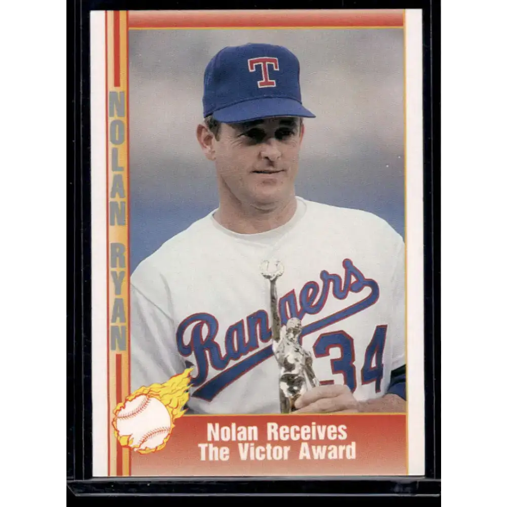 1993 Pacific Texas Express #219 Nolan Receives the Victor Award Texas Rangers NM-MT Baseball Card - Baseball Card Single