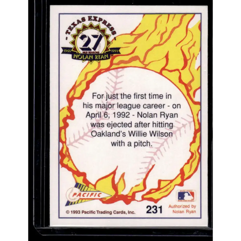 1993 Pacific Texas Express #231 Ejected! Texas Rangers NM-MT Baseball Card - Baseball Card Single