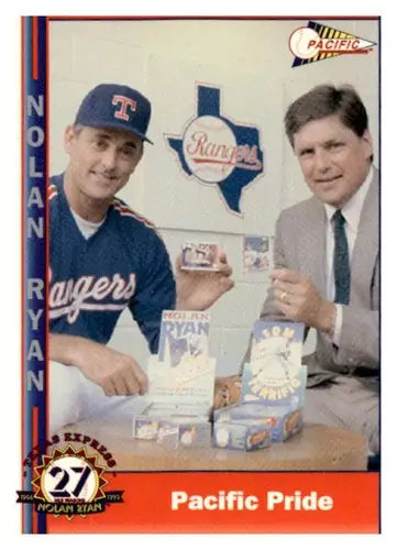 Nolan Ryan baseball card from 1993 Pacific Texas Express series showcasing pride Texas Rangers