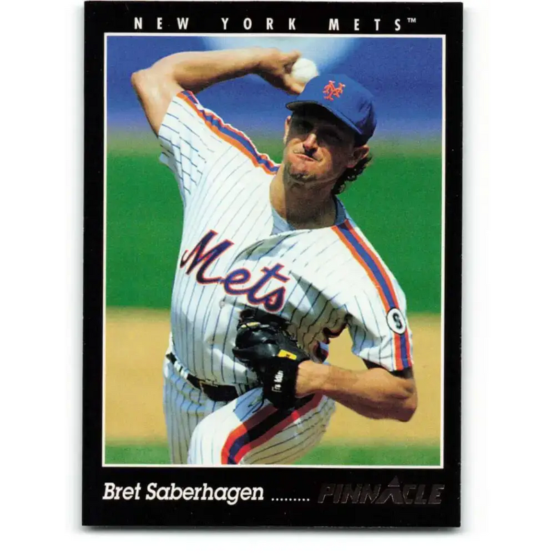 1993 Pinnacle #185 Bret Saberhagen NM-MT New York Mets Baseball Card - Baseball Card Single