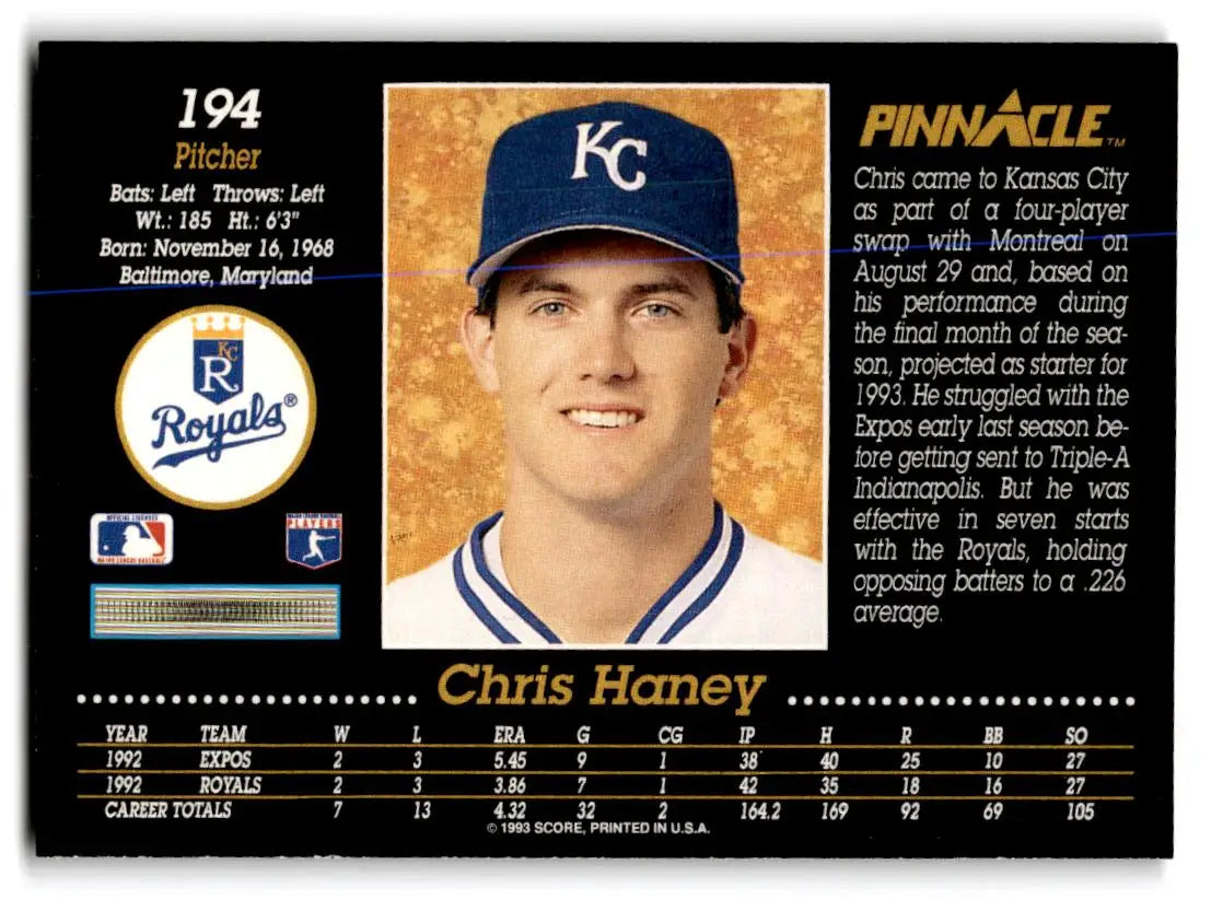 1993 Pinnacle #194 Chris Haney - Baseball Card Single