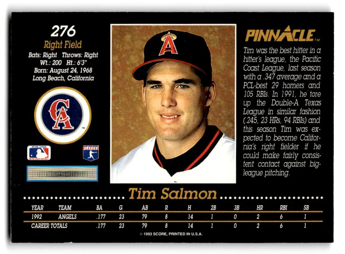 1993 Pinnacle #276 Tim Salmon - Baseball Card Single