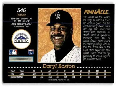 1993 Pinnacle #545 Daryl Boston - Baseball Card Single