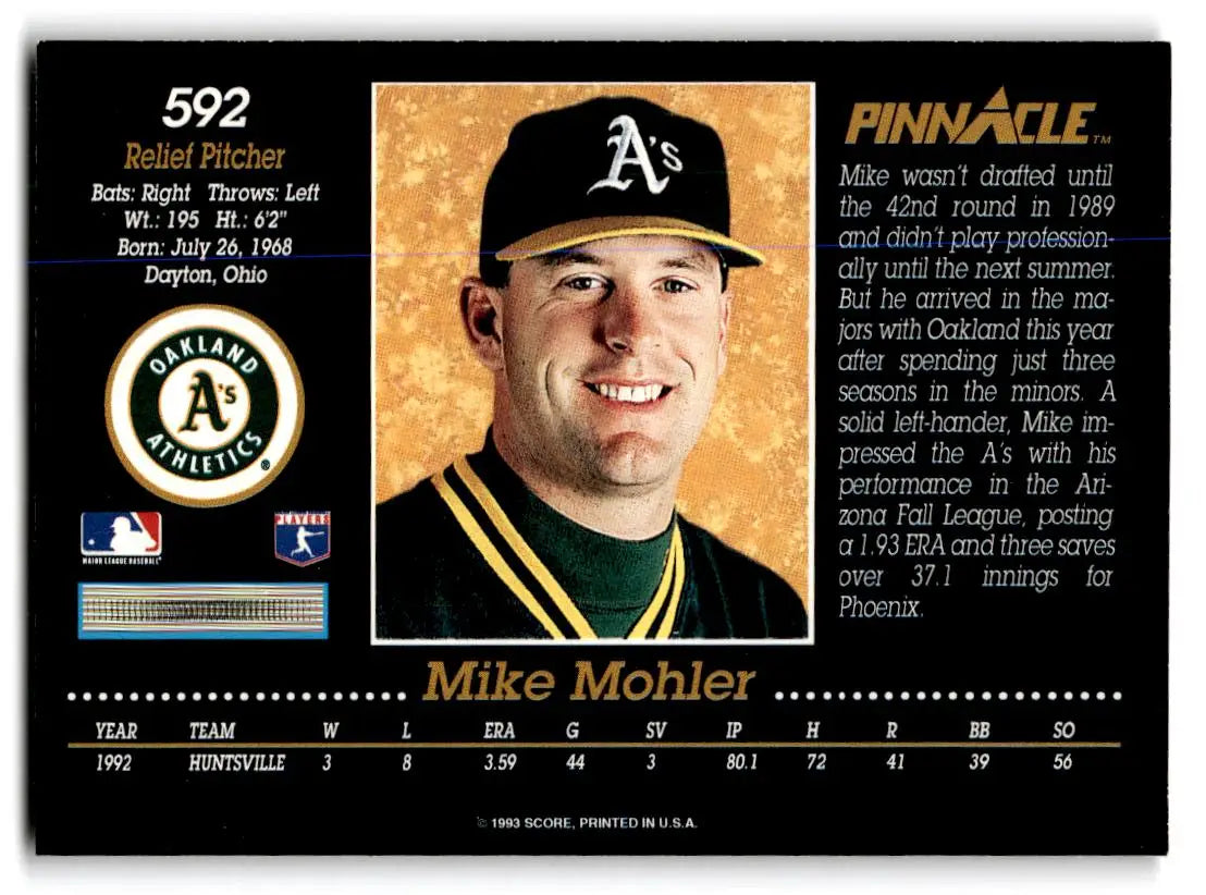 1993 Pinnacle #592 Mike Mohler - Baseball Card Single