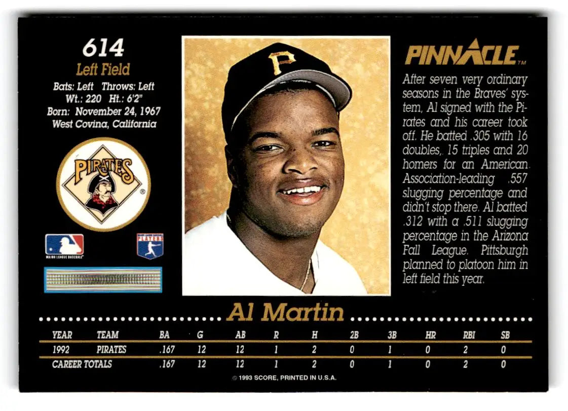 1993 Pinnacle #614 Al Martin - Baseball Card Single