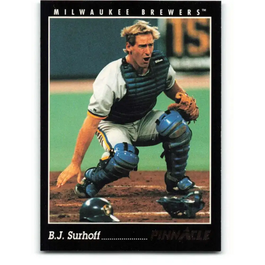 1993 Pinnacle #87 B.J. Surhoff NM-MT Milwaukee Brewers Baseball Card - Baseball Card Single