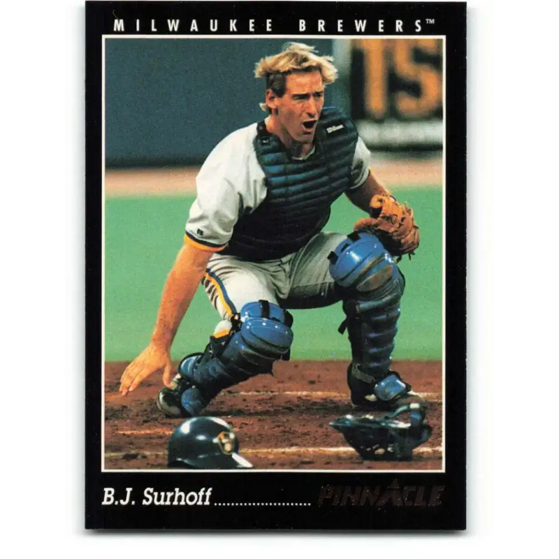 1993 Pinnacle #87 B.J. Surhoff NM-MT Milwaukee Brewers Baseball Card - Baseball Card Single