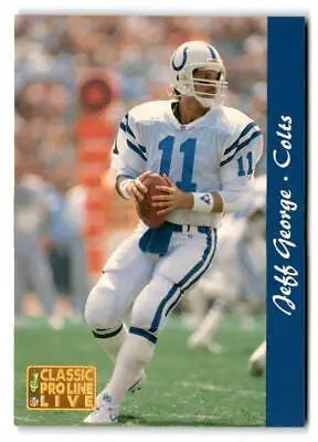 Jeff George in white Indianapolis Colts uniform passing the ball Pro Line Live card