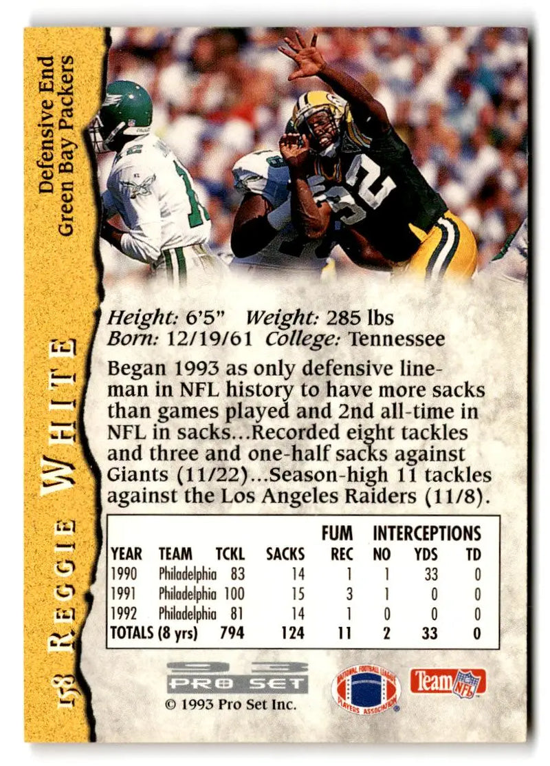 1993 Pro Set #158 Reggie White - Football Card Single