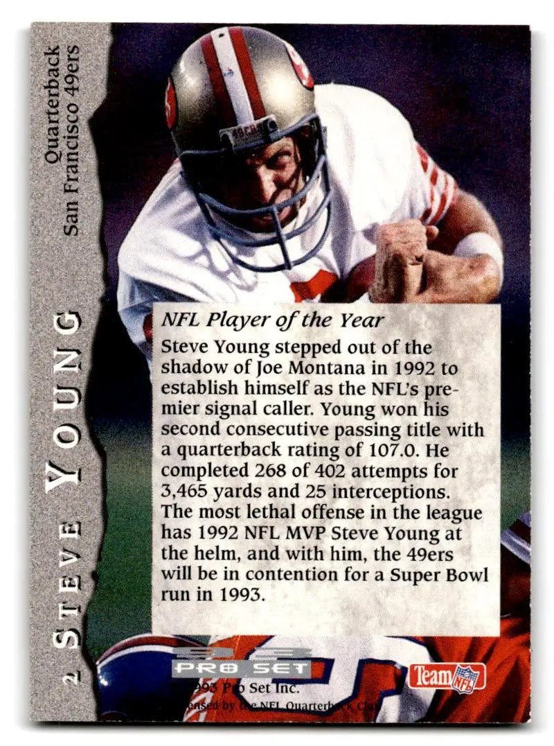 1993 Pro Set #2 Steve Young - Football Card Single