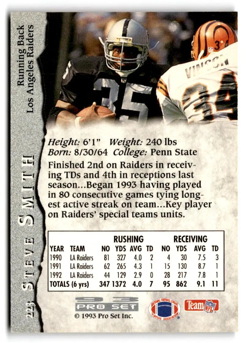 1993 Pro Set #223 Steve Smith - Football Card Single
