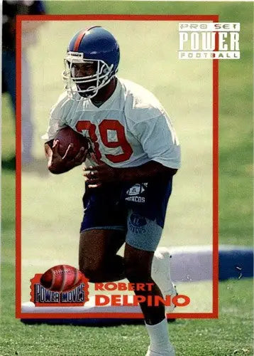Original gloss football card featuring Robert Delpino from 1993 Pro Set Power series