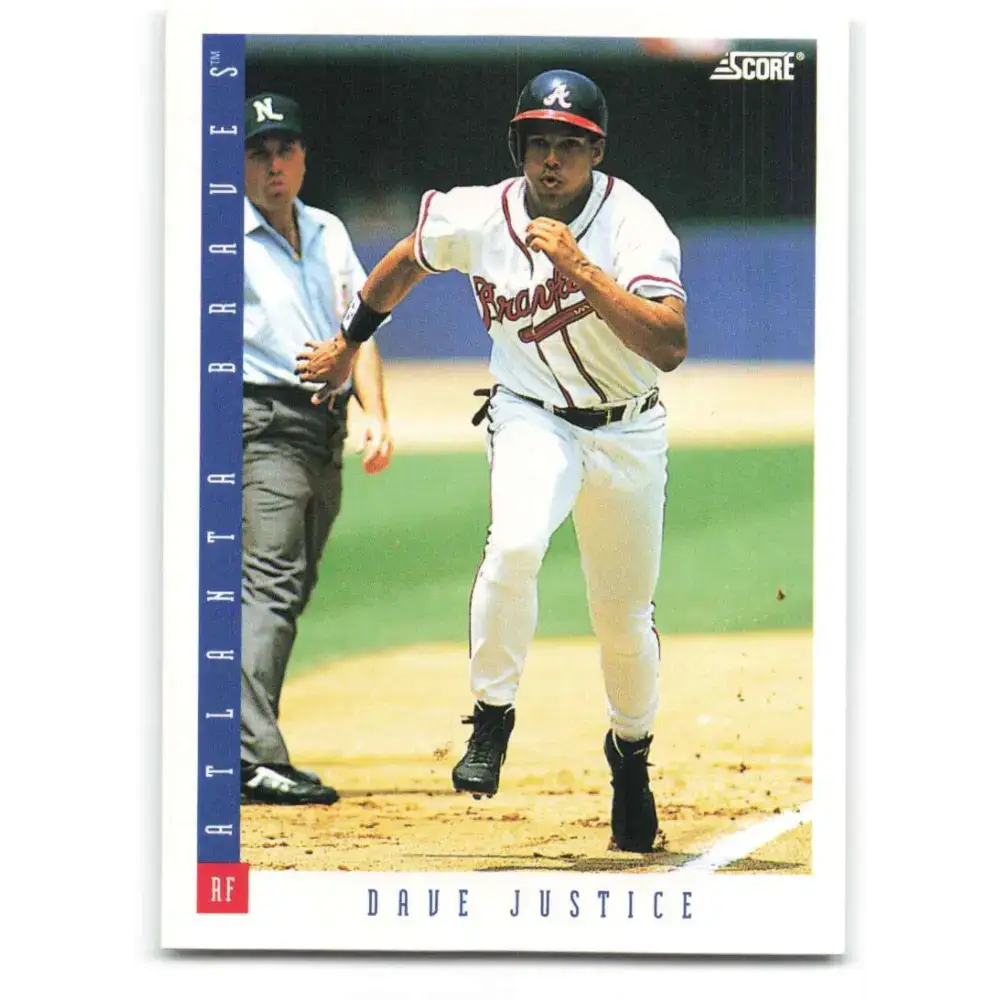 1993 Score #107 David Justice NM-MT Atlanta Braves Baseball Card - Baseball Card Single