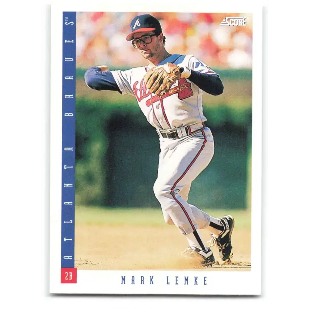 1993 Score #147 Mark Lemke NM-MT Atlanta Braves Baseball Card - Baseball Card Single