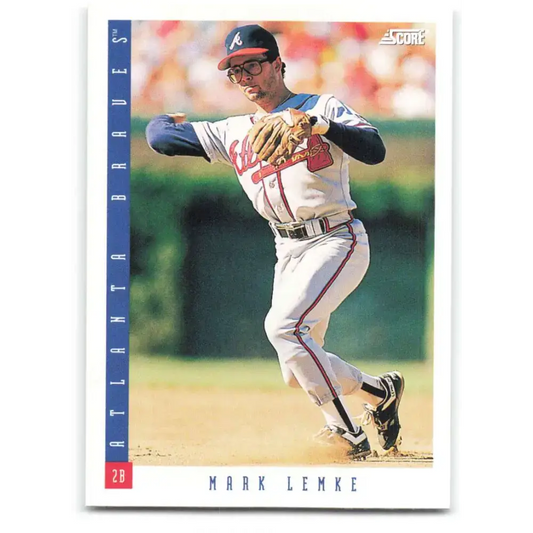 1993 Score #147 Mark Lemke NM-MT Atlanta Braves Baseball Card - Baseball Card Single