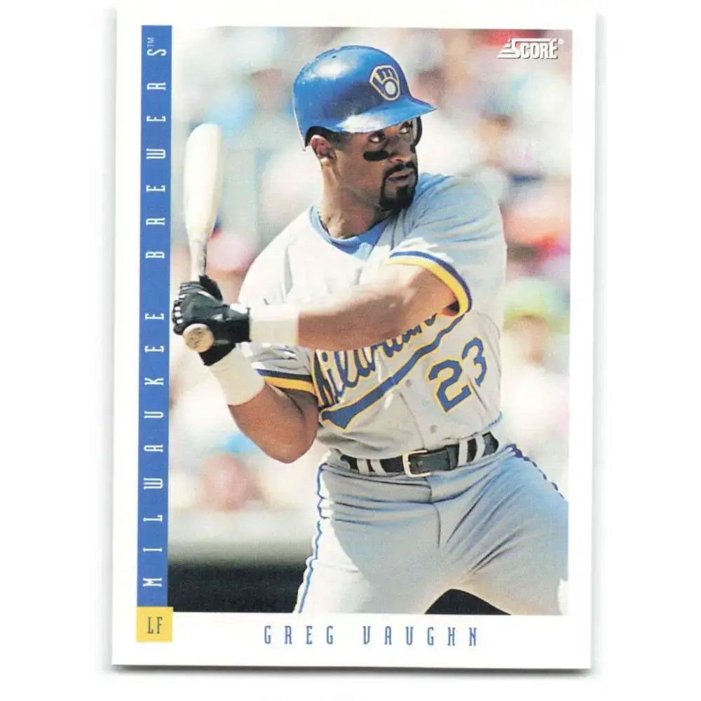1993 Score #160 Greg Vaughn NM-MT Milwaukee Brewers Baseball Card - Baseball Card Single
