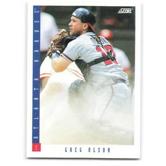 1993 Score #209 Greg Olson NM-MT Atlanta Braves Baseball Card - Baseball Card Single
