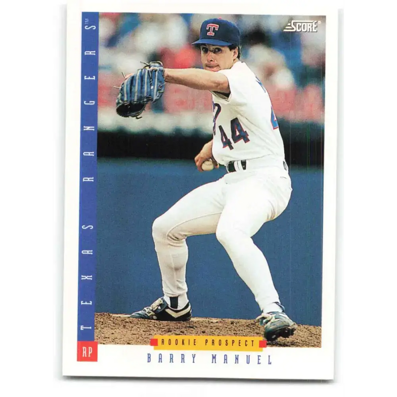 1993 Score #225 Barry Manuel NM-MT Texas Rangers Baseball Card - Baseball Card Single