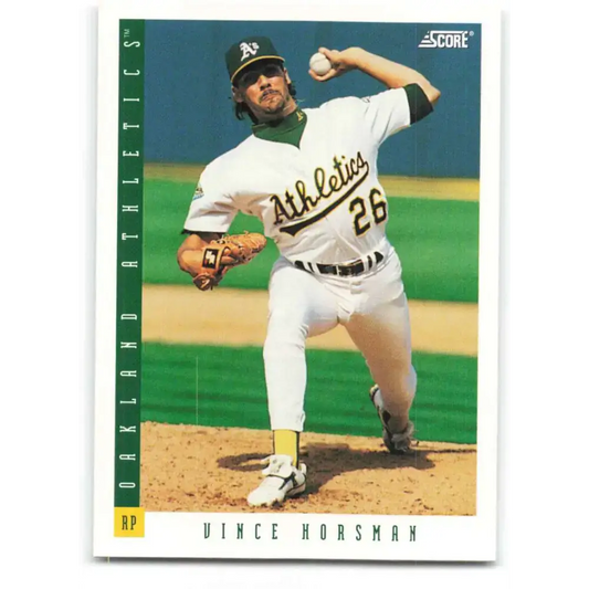 1993 Score #406 Vince Horsman NM-MT Oakland Athletics Baseball Card - Baseball Card Single