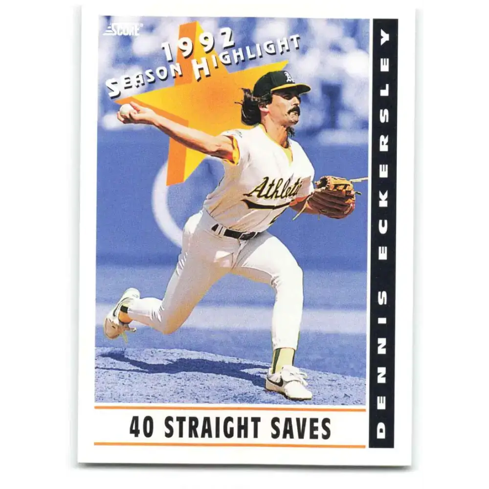 1993 Score #513 Dennis Eckersley HL NM-MT Oakland Athletics Baseball Card - Baseball Card Single