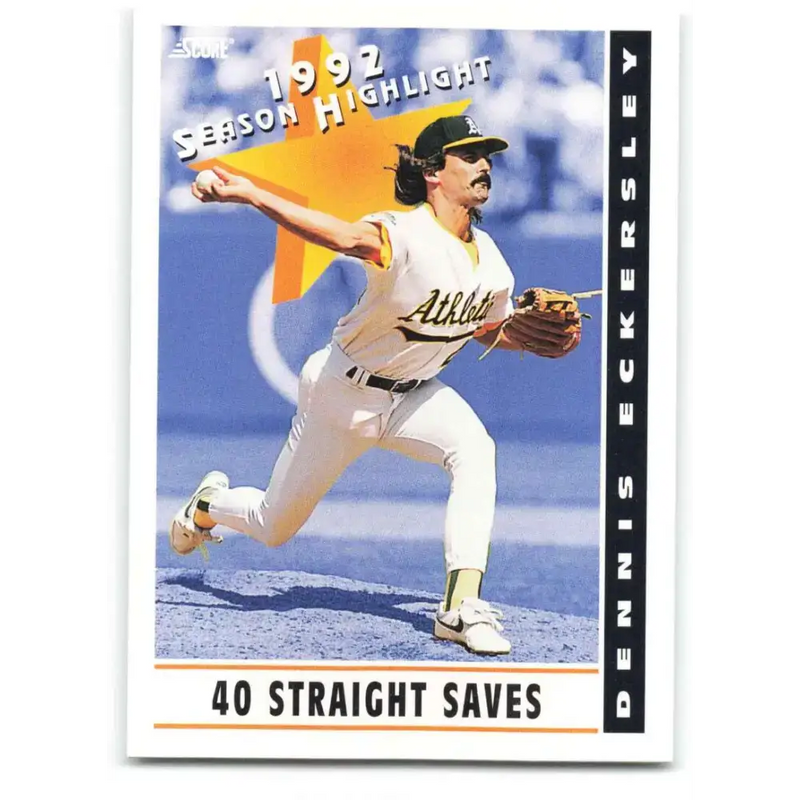 1993 Score #513 Dennis Eckersley HL NM-MT Oakland Athletics Baseball Card - Baseball Card Single
