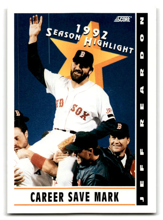 Original gloss Jeff Reardon baseball card from 1993 Score Excellent Red Sox HL