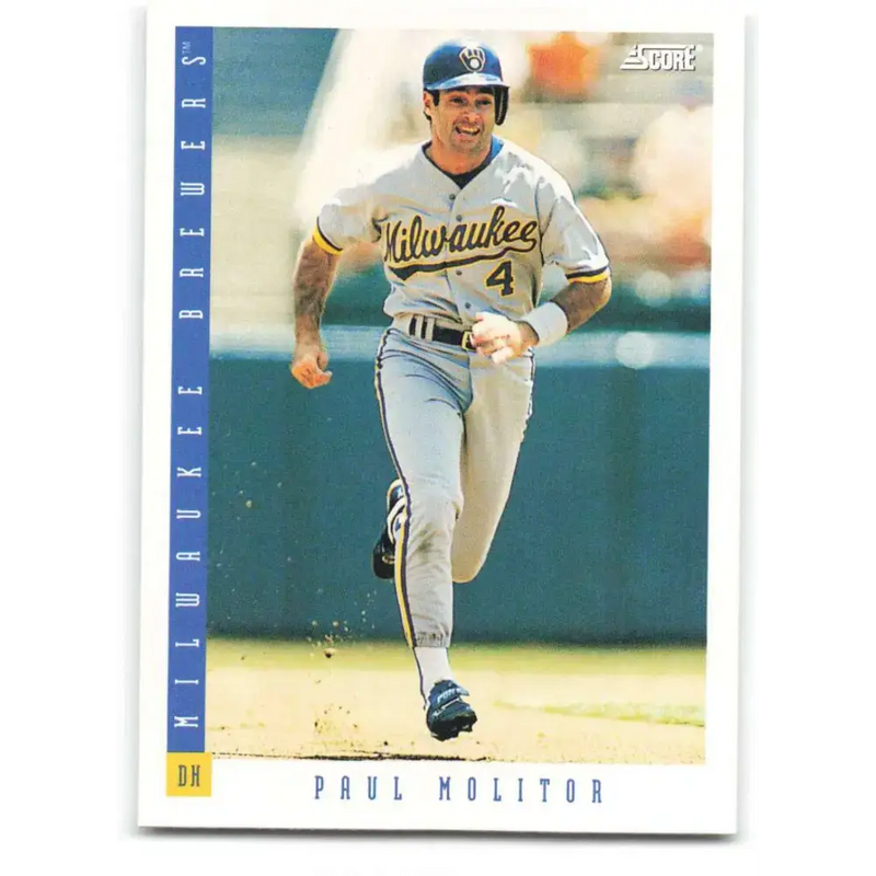 1993 Score #598 Paul Molitor NM-MT Milwaukee Brewers Baseball Card - Baseball Card Single