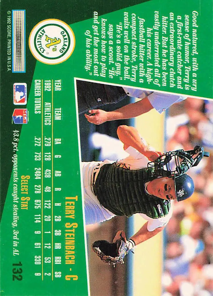 1993 Select #132 Terry Steinbach - Baseball Card Single