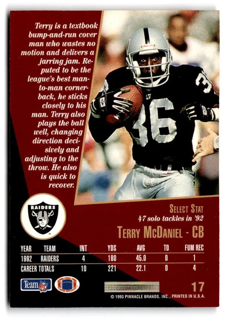 1993 Select #17 Terry McDaniel - Football Card Single