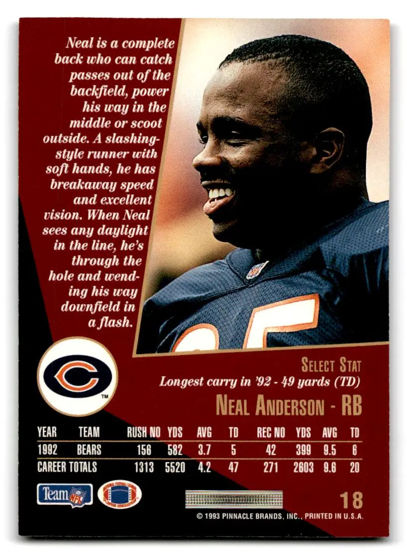 1993 Select #18 Neal Anderson - Football Card Single
