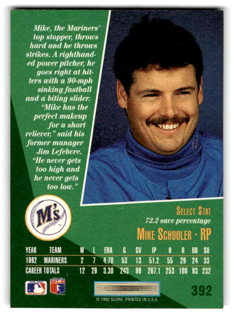 1993 Select #392 Mike Schooler - Baseball Card Single