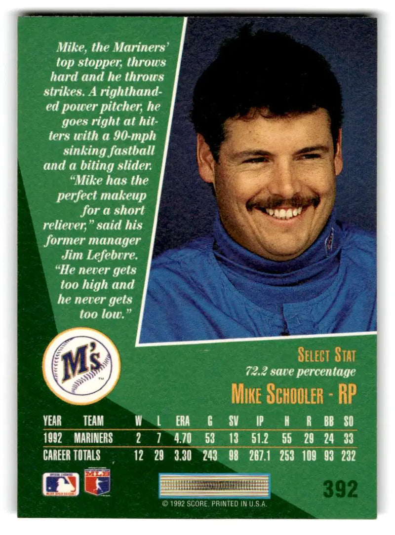 1993 Select #392 Mike Schooler - Baseball Card Single