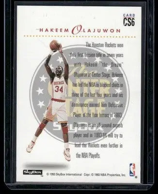 1993 SkyBox Center Stage Hakeem Olajuwon #CS6 Basketball - Basketball Card Single