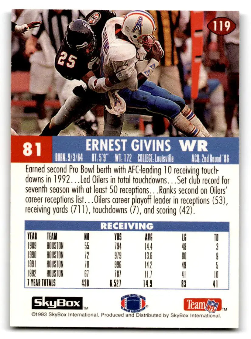 1993 SkyBox Impact #119 Ernest Givins Color Foils - Football Card Single