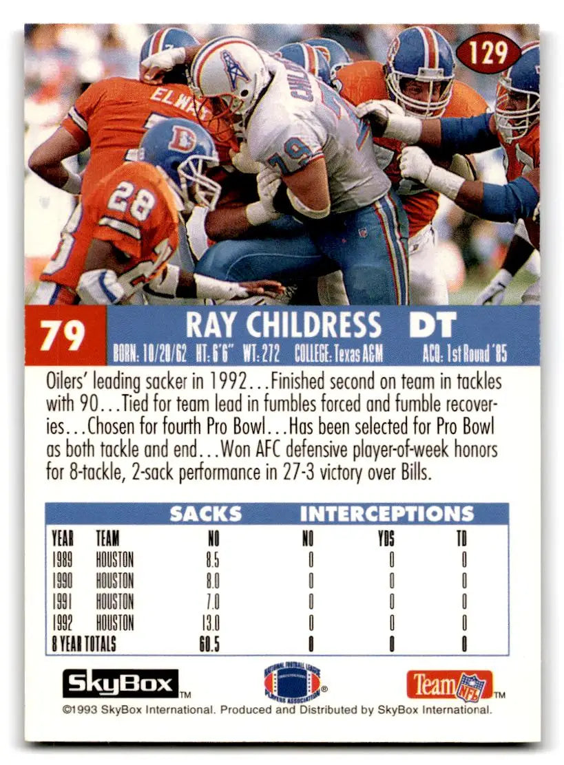1993 SkyBox Impact #129 Ray Childress - Football Card Single