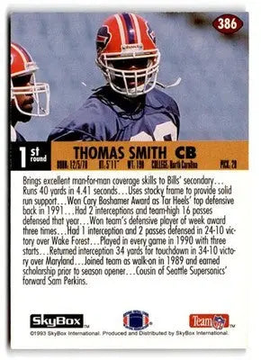 1993 SkyBox Impact #386 Thomas Smith - Football Card Single