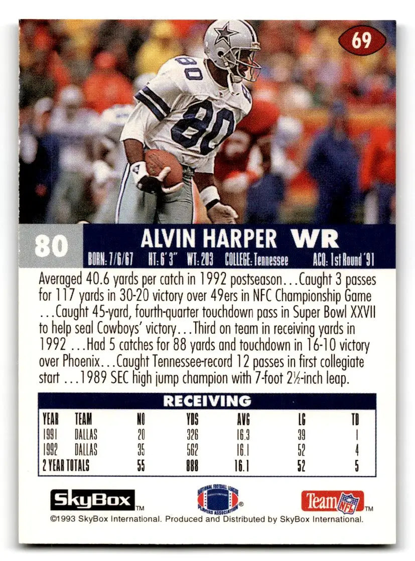 1993 SkyBox Impact #69 Alvin Harper - Football Card Single