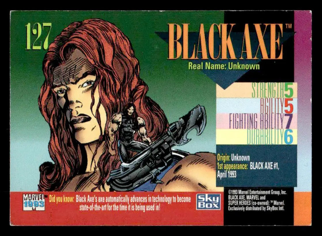 1993 SkyBox Marvel Universe #127 Black Axe - Non-Sports Card Single