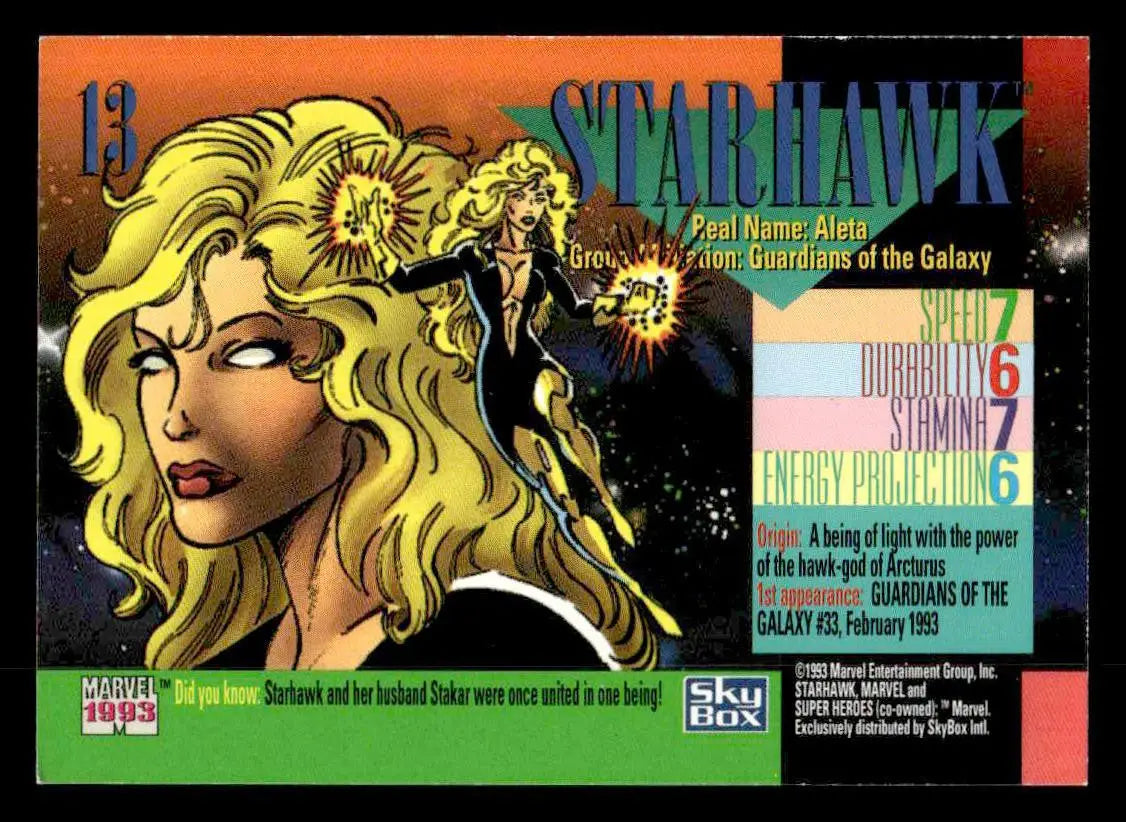 1993 SkyBox Marvel Universe #13 Starhawk - Non-Sports Card Single