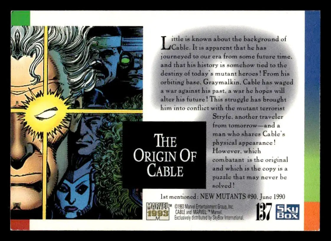 1993 SkyBox Marvel Universe #137 The Origin of Cable - Non-Sports Card Single