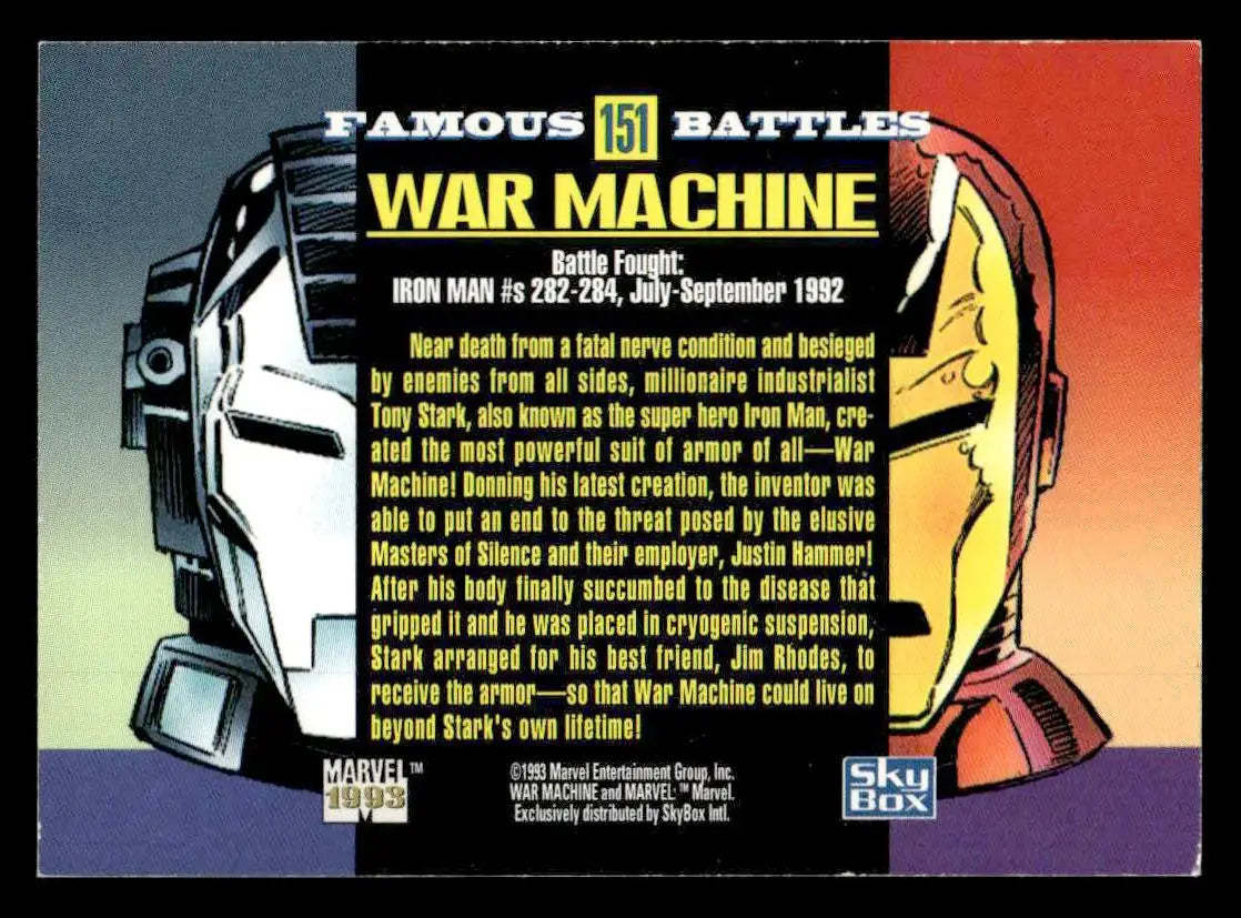 1993 SkyBox Marvel Universe #151 War Machine / Iron Man - Non-Sports Card Single