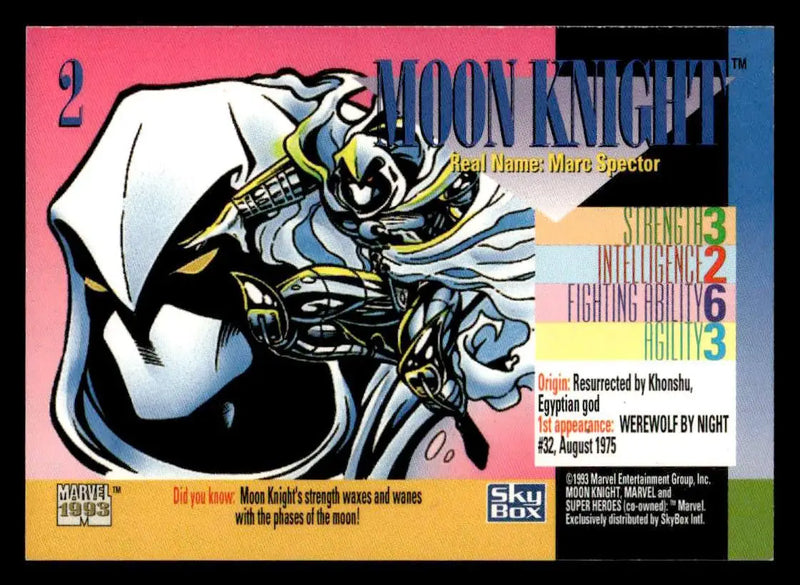 1993 SkyBox Marvel Universe #2 Moon Knight - Non-Sports Card Single
