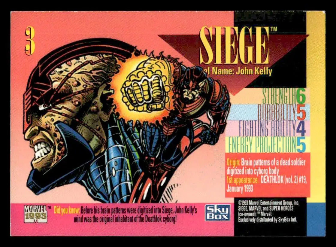 1993 SkyBox Marvel Universe #3 Siege - Non-Sports Card Single