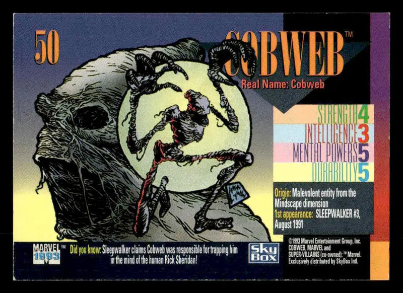 1993 SkyBox Marvel Universe #50 Cobweb - Non-Sports Card Single