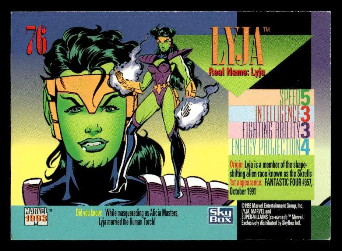 1993 SkyBox Marvel Universe #76 Lyja - Non-Sports Card Single